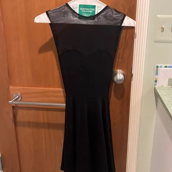 knee length dresses for ladies Mesh Panel Skater Dress  GlamourNaire
